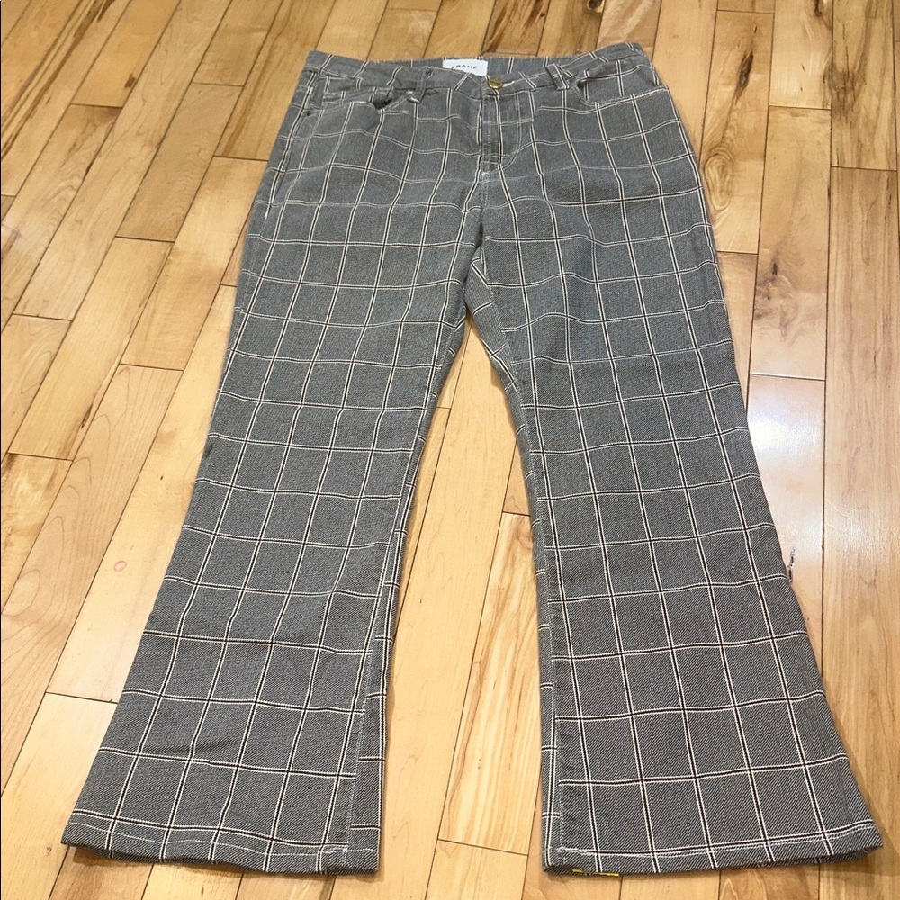 Frame Le Crop Mini Boot Plaid Jeans